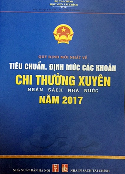 Quy định mới nhất về tiêu chuẩn, định mức  các khoản chi thường xuyên ngân sách nhà nước năm 2017